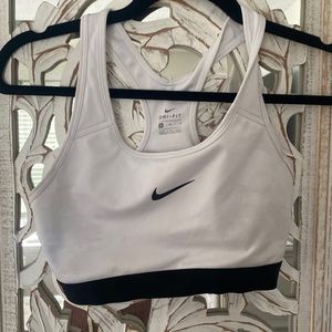 Nike white sports bra
